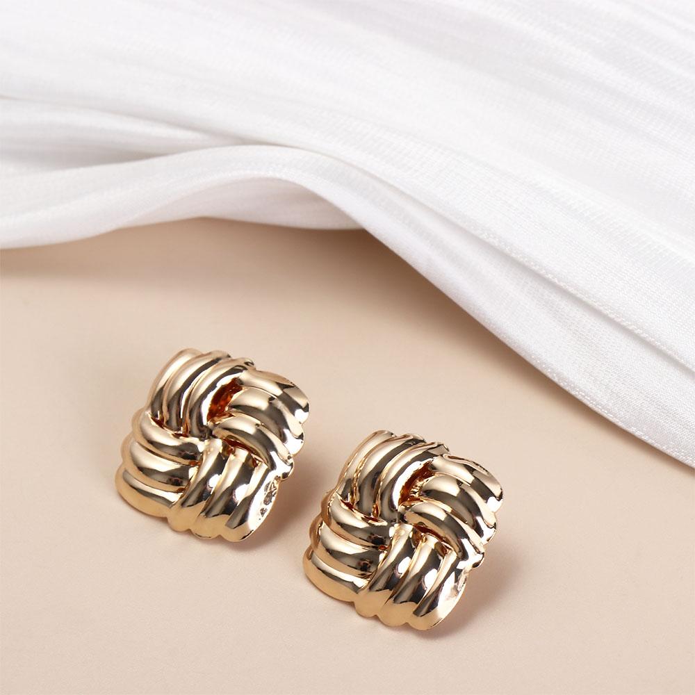 Vintage Ear Studs Zinc Zinc Alloy Twisted Earrings Delicate Wave Stud Earrings  Party