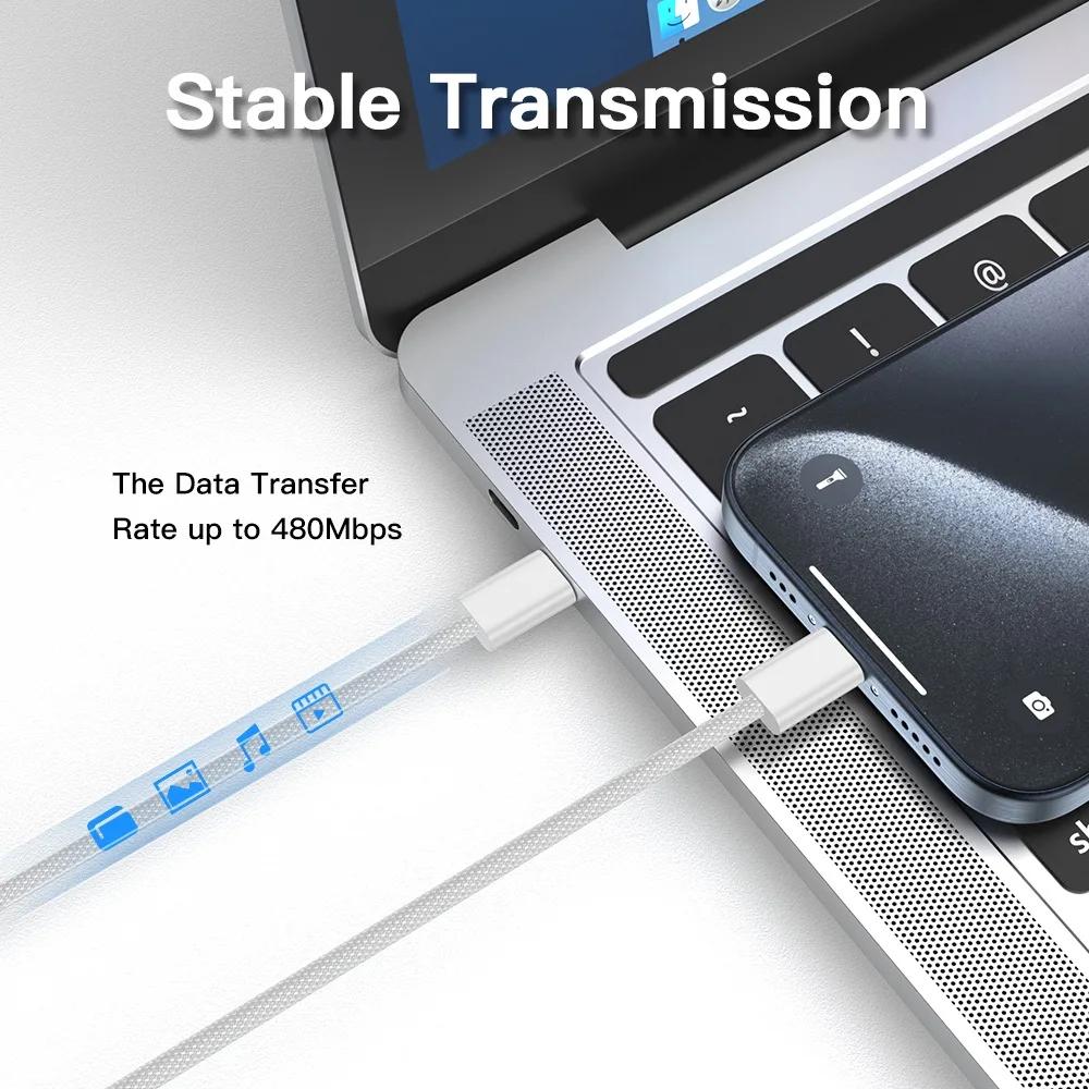 60 Вт USB C на USB C кабель для быстрой зарядки PD для iPhone 15 16 Pro Max 15 Plus Samsung Huawei Honor Xiaomi Redmi Type C плетеный провод