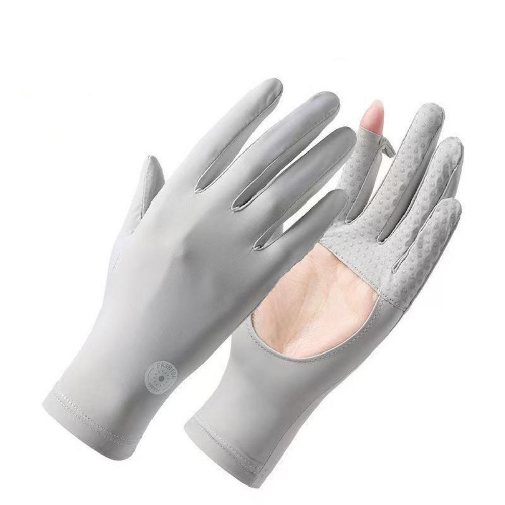 1 пара тонких солнцезащитных перчаток из ледяного шелка, защита от УФ-лучей, перчатки для велоспорта и вождения, женские, для девочек