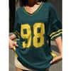 Western Fashion Casual Athletic Print V-Neck Top T-Shirt
