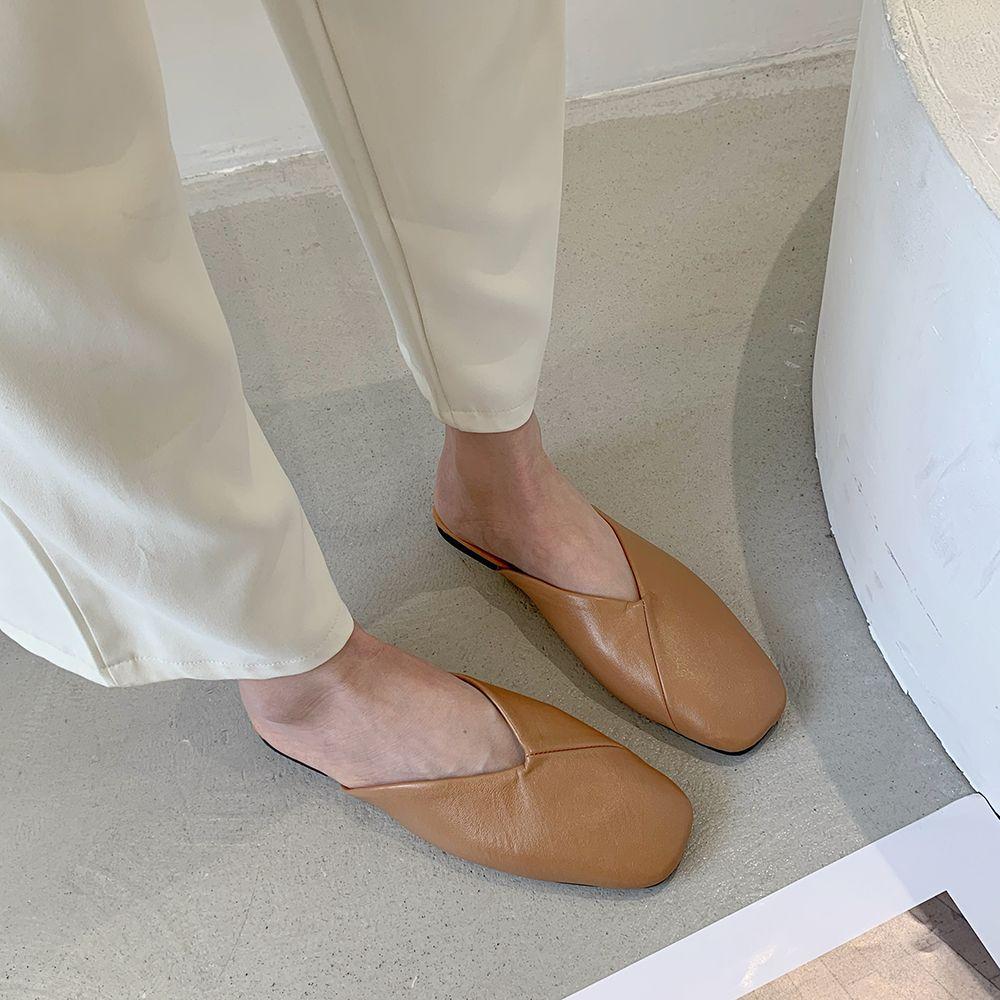 Полутапочки с закрытым носком, женские уличные тапочки, полутапочки без каблука, лоферы, сандалии Muller