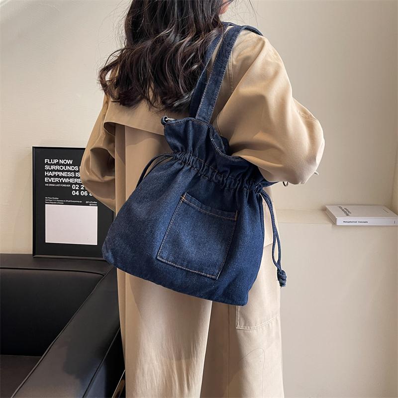 Джинсовая сумка Женская сумка на шнурке Сумка через плечо через плечо