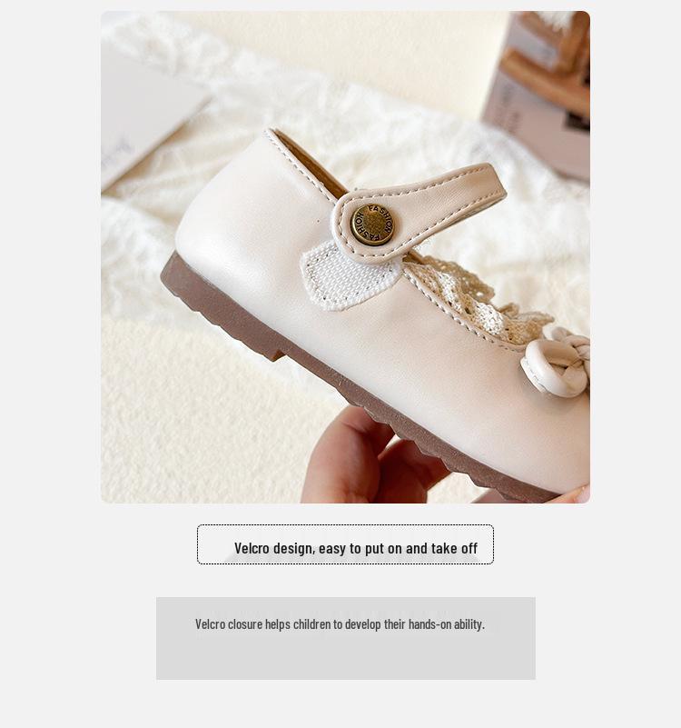 Стильные кожаные лоферы для девочек с мягкой подошвой - Весенне-осенние туфли принцессы, корейский стиль, обувь для первых шагов