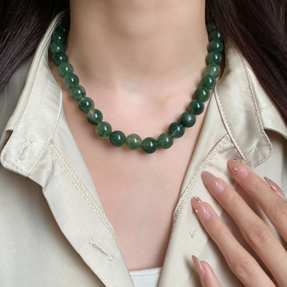 Smudging Round Beads Necklace Acrylic Collarbone Chain New Choker Necklace Gifts