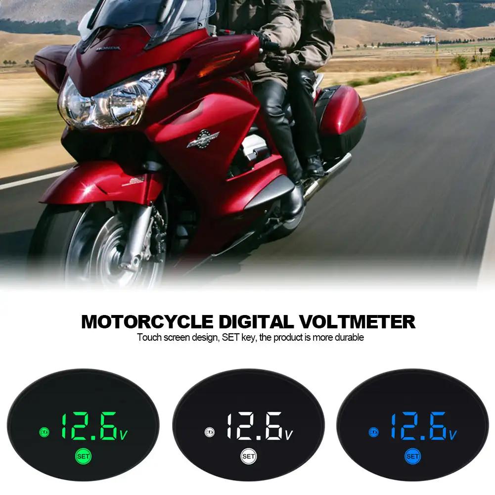 LED Digital Voltmeter Motorcycle Voltmeter Waterproof Dust-proof LED Voltmeter Digital Display Voltage Meter Tester DC 9-24V