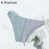 6 шт./лот, женские хлопковые трусы, бикини с низкой талией, нижнее белье, трусики