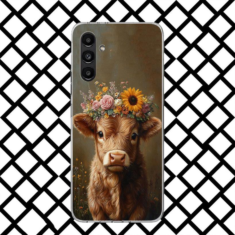 Cute Highland Cow Phone Case for Samsung Galaxy A17 A37 A57 A16 A26 A36 A56 A15 A25 A35 A55 A14 A24 A34 A54 A13 A23 A33 A53 Gala