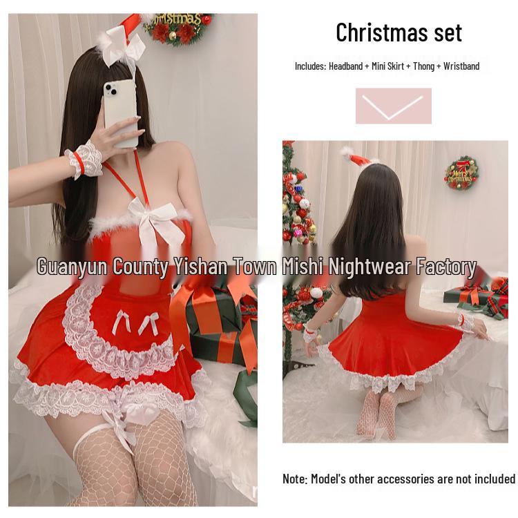 Страстное искушение нижнее белье: Сексуальный костюм горничной для ролевых игр на Новый год и Рождество