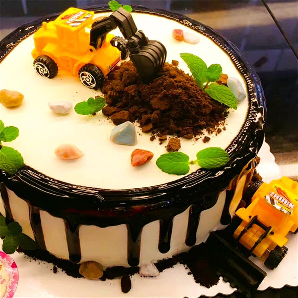 DUOLEIMI Торт Топ Тяжелая Строительная Техника Украшение для Торта Набор из 6 Штук Мини Машина 3D Украшение для Торта Топпер Транспорт Мальчик Украшение для Торта на День Рождения
