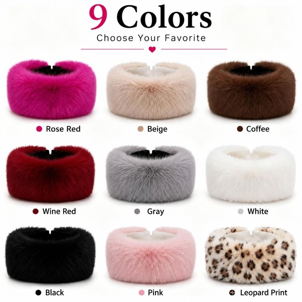 Imitation Fox Fur Keepwarm Headband Russian Style Fur Headband Hat Soft Furry Hairband Women