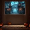 Halloween Backdrop Party Dancing Skeleton Evil Pumpkin Banner Sign Supplies Photography Background Props Suitable For Room Decor