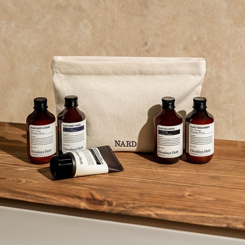 Nard Дорожный набор для волос и тела 5 видов + хлопковый мешочек, 6 наборов
