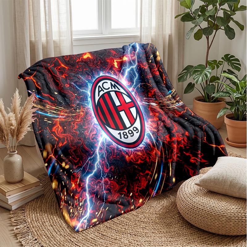 AC Milan Theme blanket Soft Flannel Blanket Plush Throw Blanket Cozy Sofa Bed Blanket for Home Decor