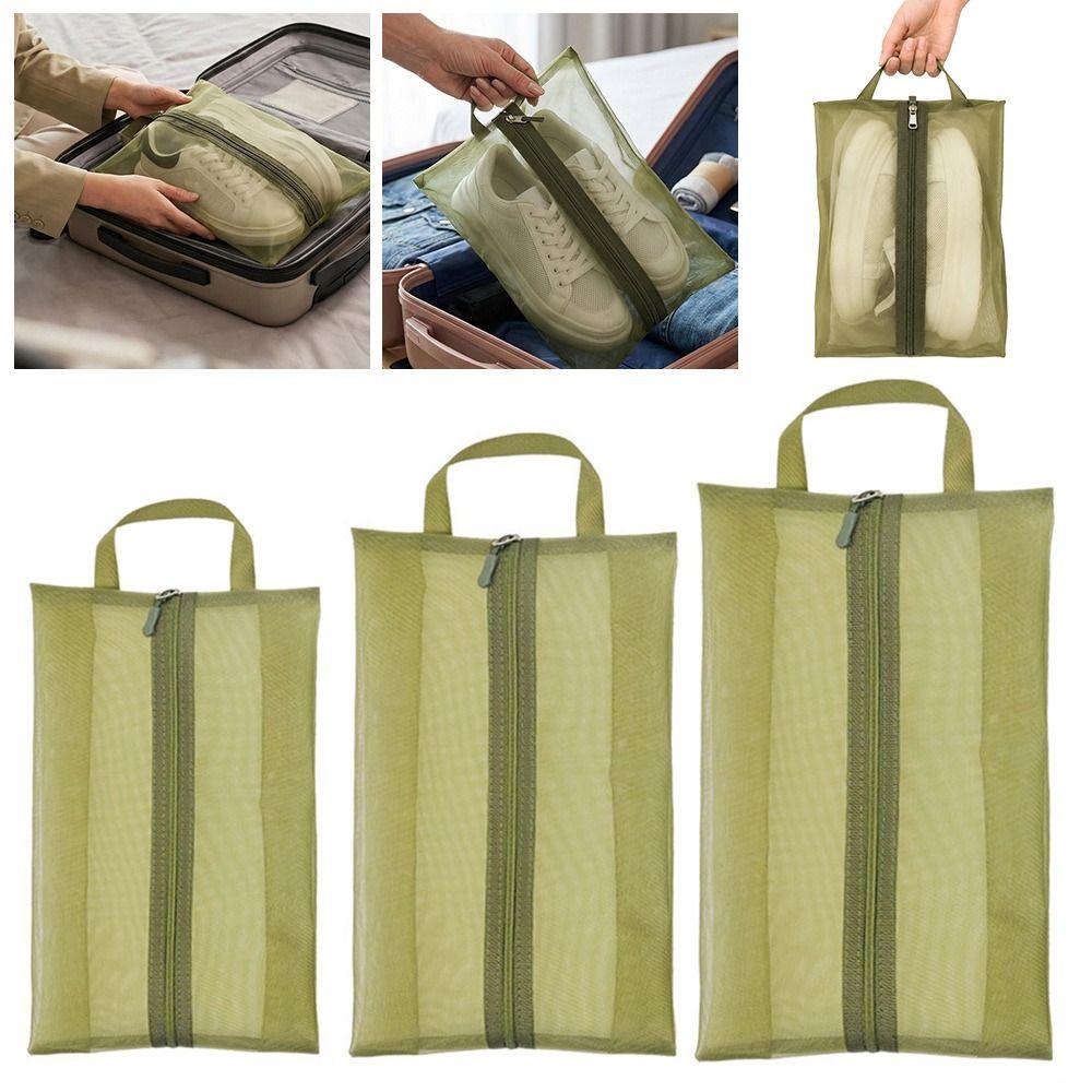 Transparent Mesh Travel Shoe Organizer Zipper Mesh Shoe Bag Portable Sneaker Pouch