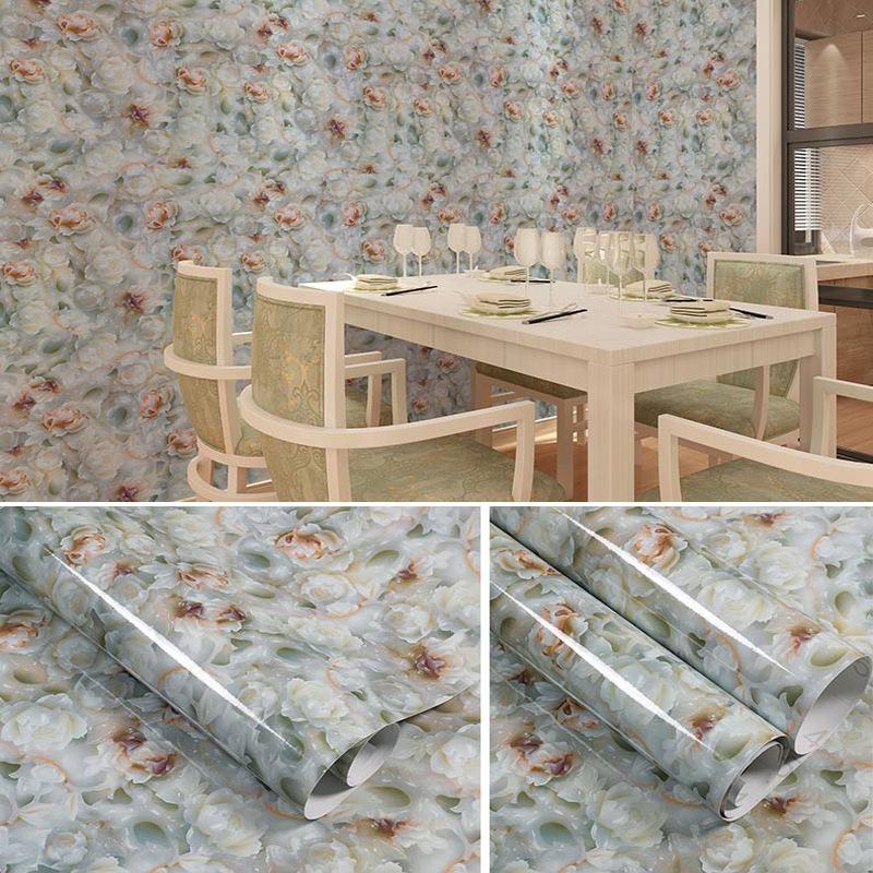 5 M Pearl White DIY Decorative Film PVC Self Adhesive Wall Paper Furniture Renovation Stickers Kitchen Waterproof Oil-proof Marble Wallpaper