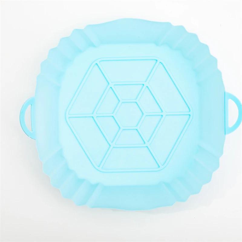 1pc Silicone Air Fryer Pot Tray with Handle Square Air Fryer Baking Pan Reusable Air Fryer Liner Accessories for Kitchen Baking