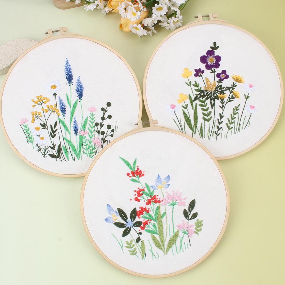 New Bouquet Flowers, Handmade Embroidery Kit Diy Material Pack Beginner Fabric Embroidery Suzhou Embroidery
