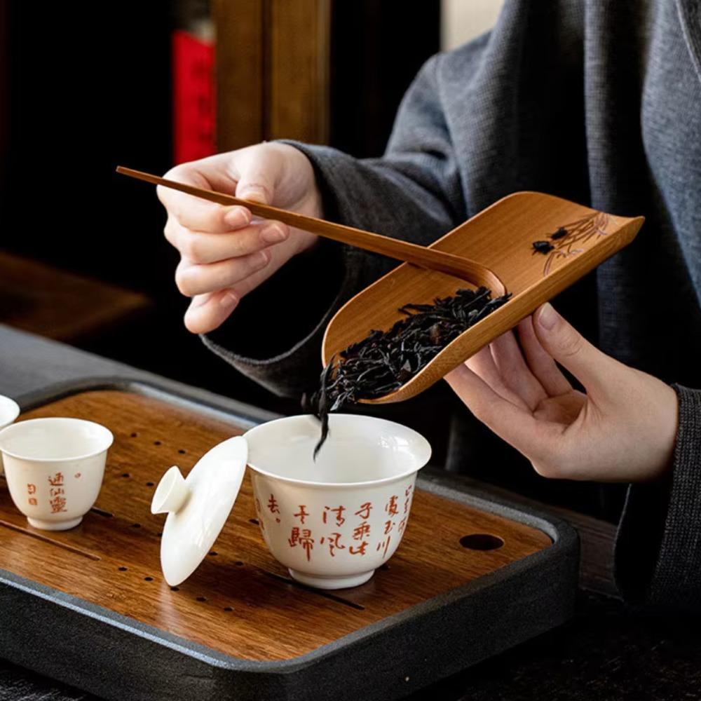 Китайский бамбуковый чайный набор ложек традиционный чайный совок кофейные принадлежности скребок для чая магазин чая