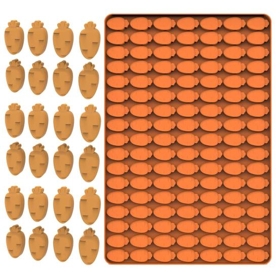 Форма 119 полостей, термостойкая, легко разбирается, безопасный инструмент для выпечки в микроволновой печи, оранжевая мини-морковь, силиконовая форма