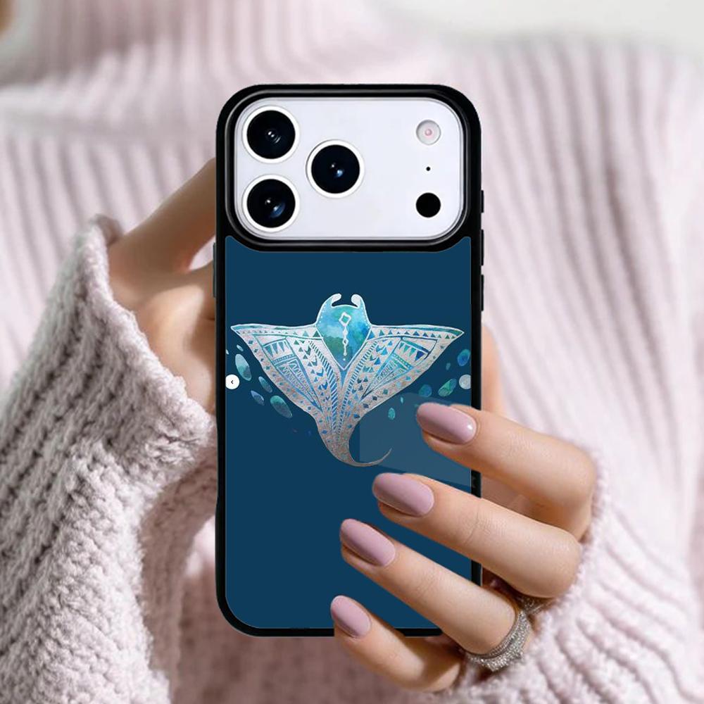 Animal Manta Ray Phone Case For Apple iPhone 17 Air 16E 15 14 Plus 13 12 11 Pro Max Mini Funda Cover