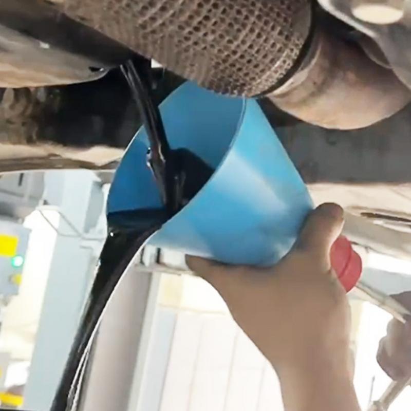 Car Oil Drain Funnel Lubricating Oil Drain Funnel Automobile Leak-Proof Spill-Proof Oil Funnel Receiver For Waste Oil Drain