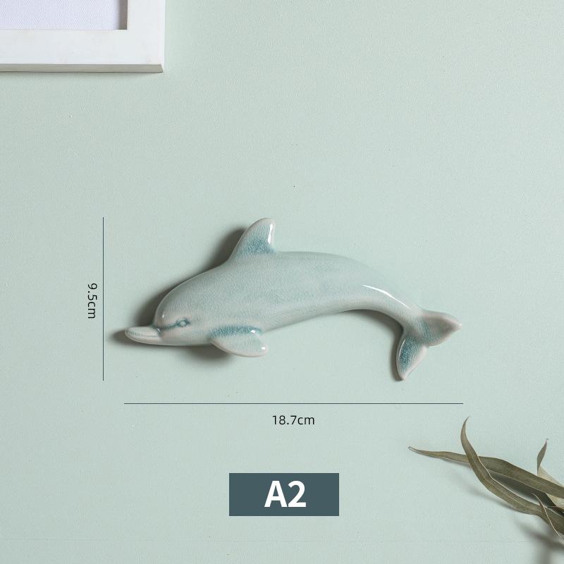 1 шт. 3D керамические фрески в скандинавском стиле с дельфинами, настенные фоны, декор для ремесел, ресторана, гостиной, офиса, украшения