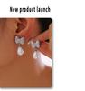 Korean Style Diamond Bow Tassel Faux Pearl Earrings - Women's 18k Gold-Plated Titanium Steel Fashion.