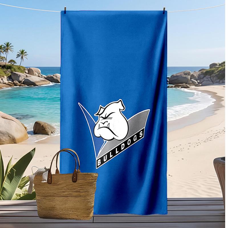 bulldogs Printed Quick Dry Beach Towel Super Absorbent Soft Lightweight Bath Towel for Pool Summer Travel