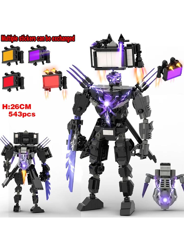 Набор строительных блоков Skibidi Toilet Titan Speakerman, TV Man, Cameraman - 445 деталей Коллекционные игрушки-конструкторы с персонажами для детей