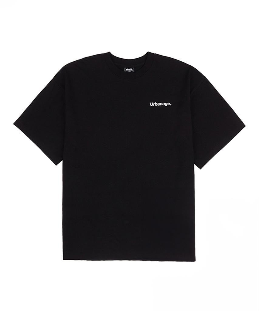 URBANAGE Basic Logo Oversized Short Sleeve T-Shirt_Black