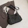 Vintage Frosted PU Leather Shoulder Bag For Daily Used Double Zipper Casual Tote Women's Crossbody Bags For Commuting