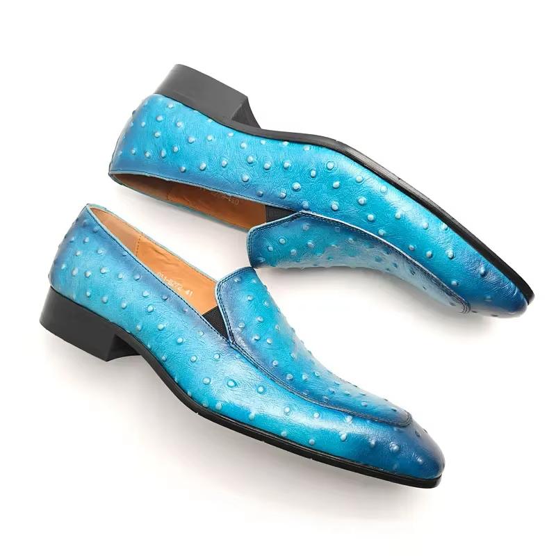 Мода Мода Синие Лоферы для Мужчин Новый Дизайн Слипоны Мужская Классическая Обувь Премиальная Кожа Повседневная Носка Повседневная Удобная Обувь для Вечеринок