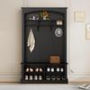 Hallway Wardrobe Coat Rack, Bench, Shoe Cabinet, Open Storage Space, 3 Hooks, Freestanding, Space-saving
