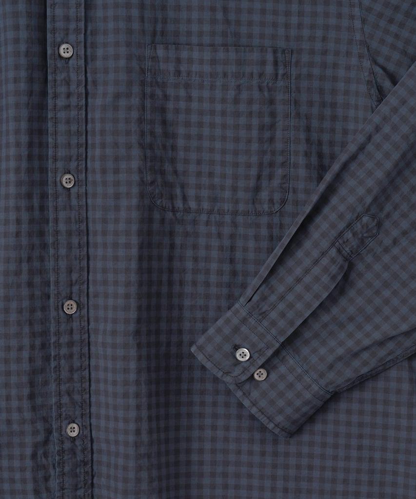ANOTHER OFFICE Bold Garment Gingham Check Shirt (Smoky Indigo)