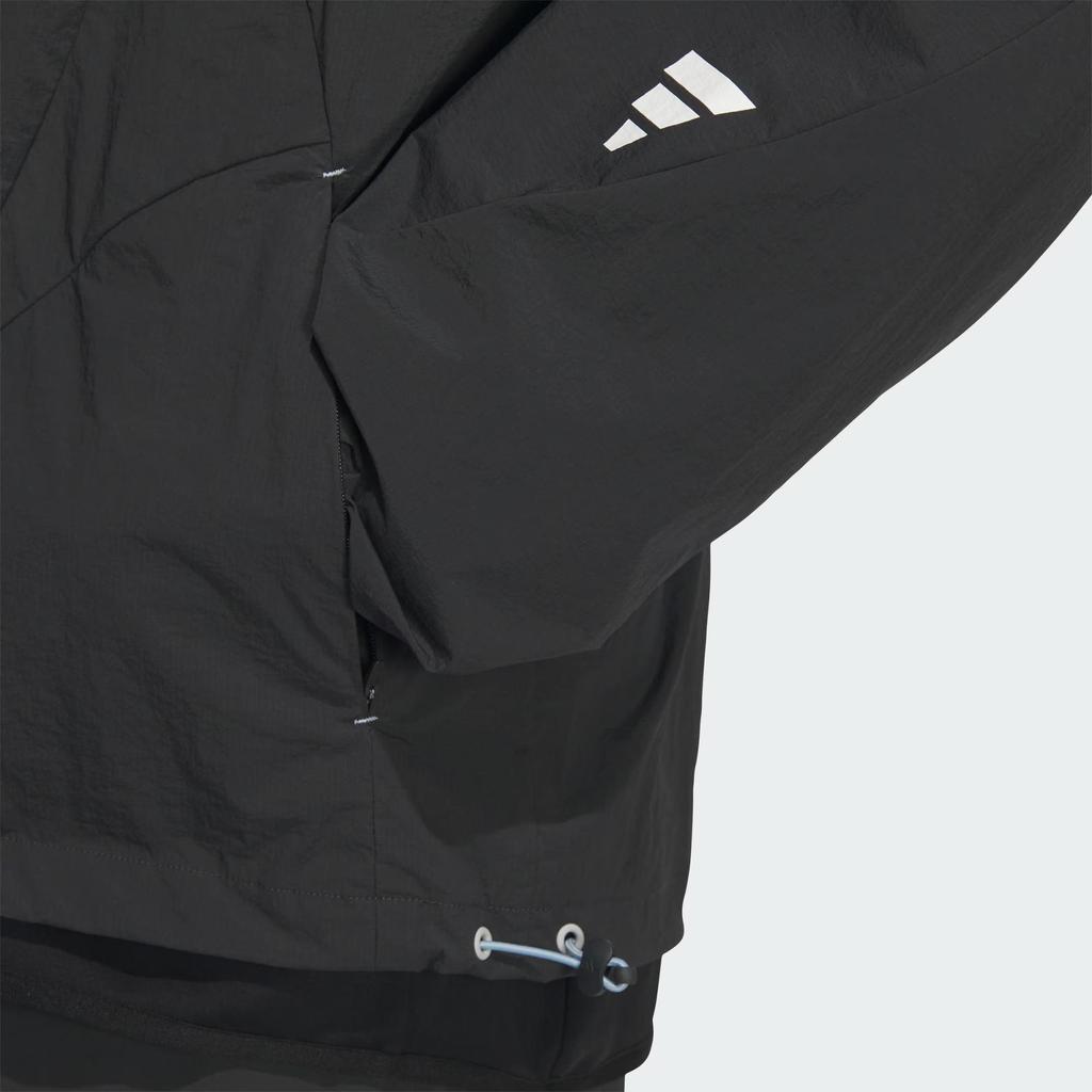 adidas Fos Куртка тканая в стиле будущего Классическая мода Простая Удобная Куртка с длинным рукавом Мужская куртка Угольно-черный JZ8713
