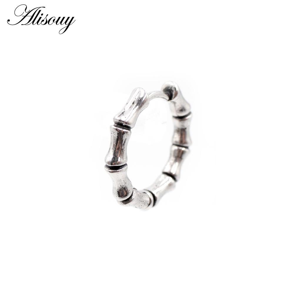Alisouy 1 шт., серьги-кольца в стиле панк, готики, из нержавеющей стали, простые круглые серьги-кольца, рок-ролл, мужские и женские ювелирные изделия в стиле хип-хоп