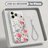 INS Чехол с цветочным узором и ремешком на руку Для iPhone 17 Pro Max iPhone 16 15 14 13 Pro Max Магнитный Для Magsafe Гибридный ТПУ+ПК Матовое покрытие