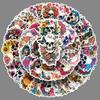50 Flowers Skeleton Graffiti Stickers Personality Horror Face Decoration Mobile Phone Case Computer Skateboard Stickers