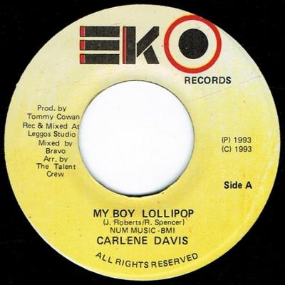 7-дюймовая пластинка CARLENE DAVIS My Boy Lollipop нет EKO Records 1993 Ямайка Регги Ска Даб Б/у