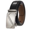 1Pcs Automatic Buckle Business Belt, Simple Men'S Automatic Buckle Belt Alloy Belt Ly36-35351-1