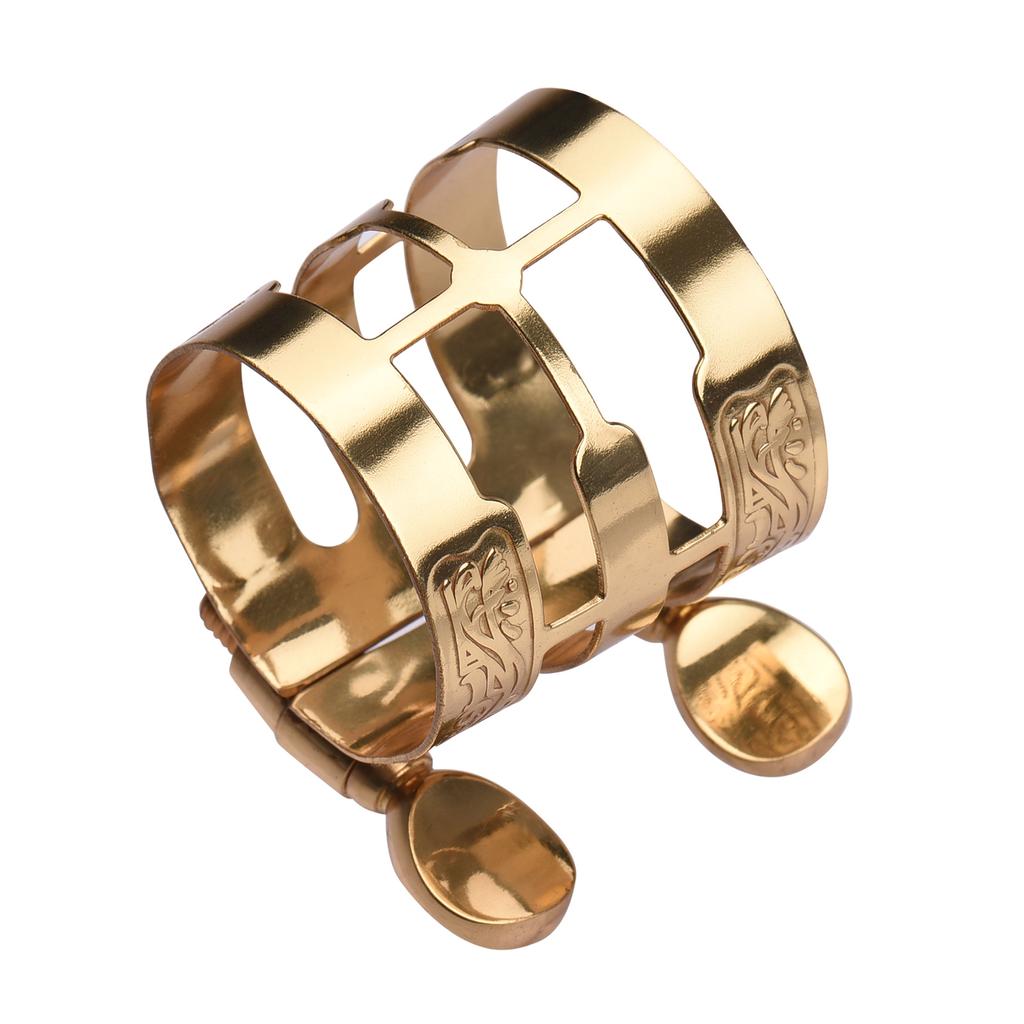 Double Screw Adjustment Saxophone Ligature Compact  Sax Ligature with Mouthpiece Cap for Alto Saxophone