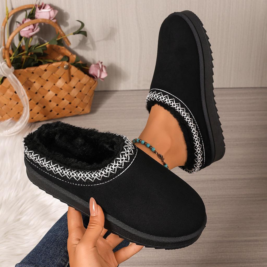 Fashion Winter Women Slippers 2025 New Comfortable Outdoor Slides Women Warm Thick Sole Shoes Women Trend Covered Half Mop Warm Slippers