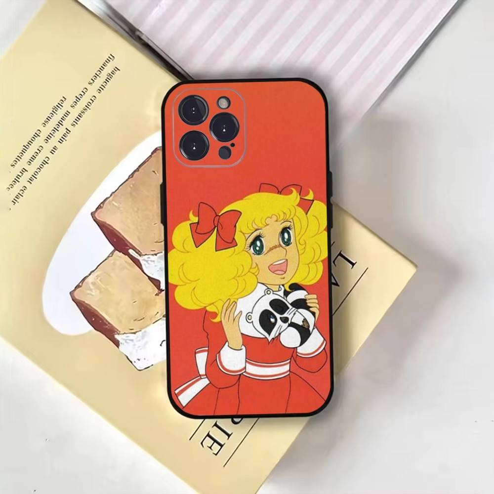 Аниме Манга Конфеты Чехол для Телефона Для iPhone17,16,15,14,13,12,11 Plus,Pro Max,Мягкая Черная Крышка