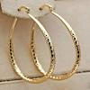 Attractive Simple Earrings for Women Gold Color Round Metal Inlaid Earrings Engagement Wedding Jewelry