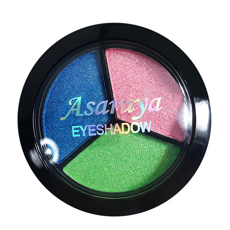 Палетка мерцающего сценического макияжа: Синие, Зеленые, Фиолетовые тени для век