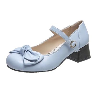 Новые женские туфли на каблуках с рисунком кота из мультфильма, милые кружевные туфли с бантом в стиле Лолиты, туфли-лодочки на квадратном каблуке 2,5 см/4,5 см, туфли Мэри Джейн для девочек