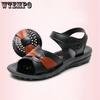 Sandals Women's Soft Bottom Flat Shoes Comfortable Wear-resistant Middle-aged Pregnant Women Non-slip Large Size Sandals Women