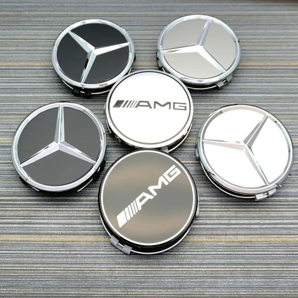 Benz amg For AMG 4pcs 75MM Car Wheel Center Hub Caps Covers Mercedes Benz A B C S Class AMG GLA CLA GLC W176 W221 W204 W205 accessories