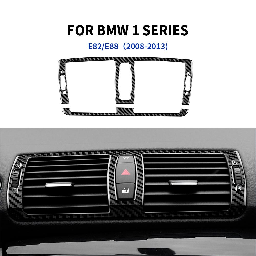 For BMW 1 Series E82 E88 2008 2009-2013 Accessories Soft Carbon Fiber Car Center Air Outlet Vent Cover Sticker Interior Trim