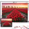 Popular 5D Diy Cross Stitch Flowers Tulips Painting Full Drill Cross-Stitch Crafts Kit Wall Sticker Home Decor